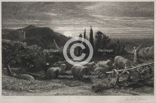 The Rising Moon. Creator: Samuel Palmer (British, 1805-1881).