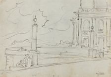 The Ripetta in Rome [verso], 1752/1756. Creator: Augustin Pajou