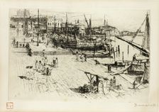 The Riva, Looking Towards the Grand Ducal Palace, 1880. Creator: Frank Duveneck