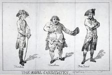 The Rival Candidates 1784. Artist: Isaac Cruikshank