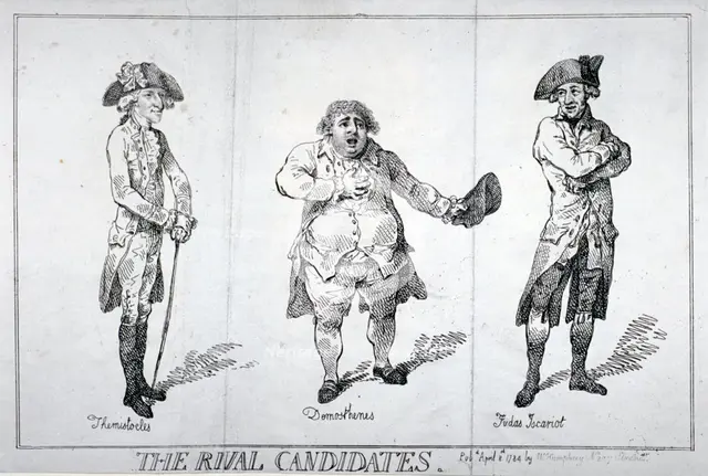 'The Rival Candidates', 1784. Artist: Isaac Cruikshank