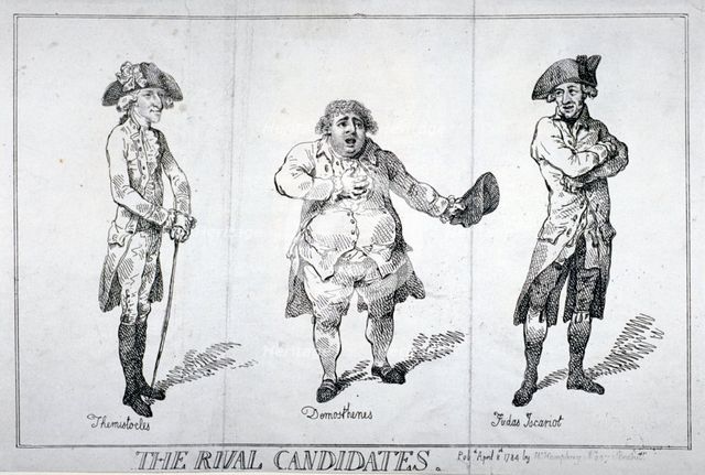 'The Rival Candidates', 1784. Artist: Isaac Cruikshank