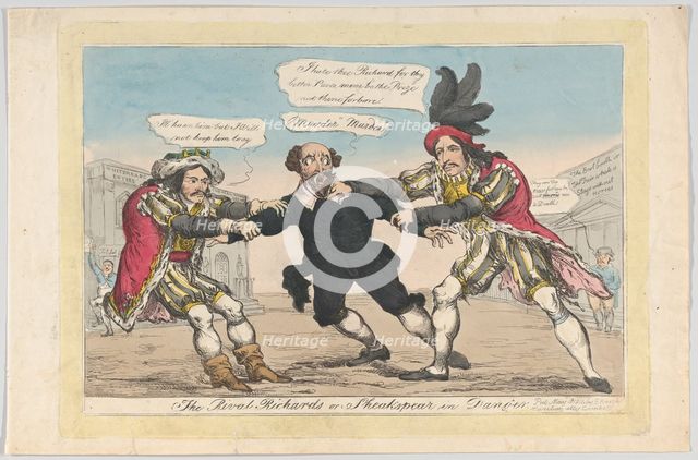 The Rival Richards, or Sheakspear in Danger, May 18, 1814. Creator: William Heath.