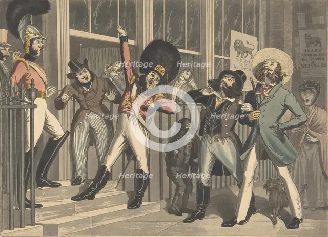 The Rival Whiskers, ca. 1824. Creators: George Hunt, Theodore Lane.