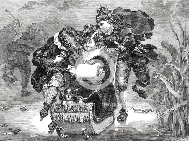 The Rivals - painted by J. Sant, 1850. Creator: Unknown.