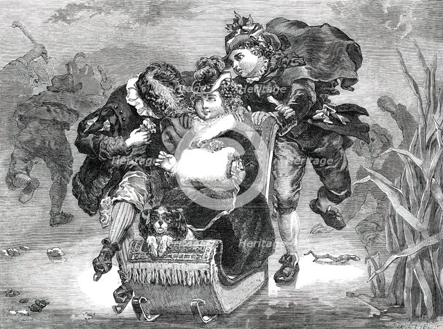 The Rivals - painted by J. Sant, 1850. Creator: Unknown.