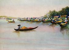 The River Market, Bangkok 1913. Artist: Edwin Norbury