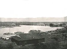 The River Min and the Great Bridge, Foochow, China, 1895. Creator: W & S Ltd