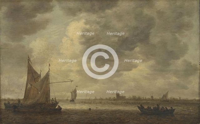 The River Oude Maas near Dordrecht, between 1620 and 1656. Creator: Jan van Goyen.