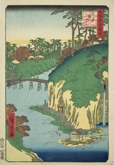 The River of Waterfalls at Oji (Oji Takinogawa), from the series "One Hundred Famous..., 1856. Creator: Ando Hiroshige