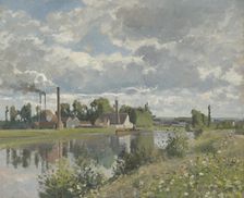 The River Oise Near Pontoise, 1873. Creator: Camille Pissarro