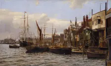 The River at Limehouse c1890. Creator: Frederick A Winkfield