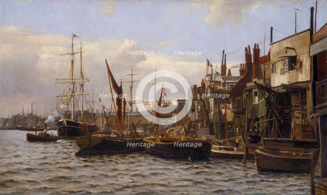 'The River at Limehouse', c1890. Creator: Frederick A Winkfield.