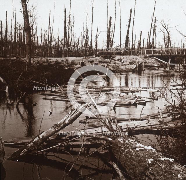 The River Ailette, northern France, c1914-c1918. Artist: Unknown.