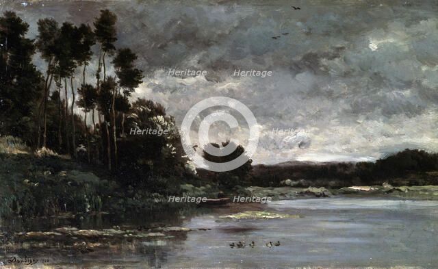'The River Bank', 1866.  Artist: Charles François Daubigny