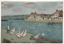 The River Bank or Geese, 1897. Creator: Alfred Sisley (French, 1840-1899)