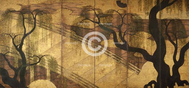 The River Bridge at Uji, 1568-1615. Artist: Anonymous  