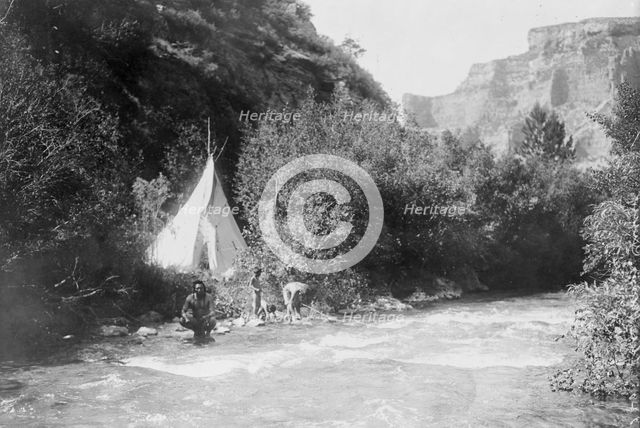 The river camp, c1905. Creator: Edward Sheriff Curtis.