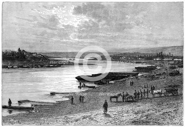 The River Dniester seen from near Moghilov, Russia, 1879. Artist: Barbant