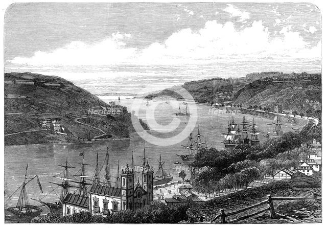 The River Douro at Oporto, from the gardens of the Exhibition Palace, 1865. Creator: Unknown.