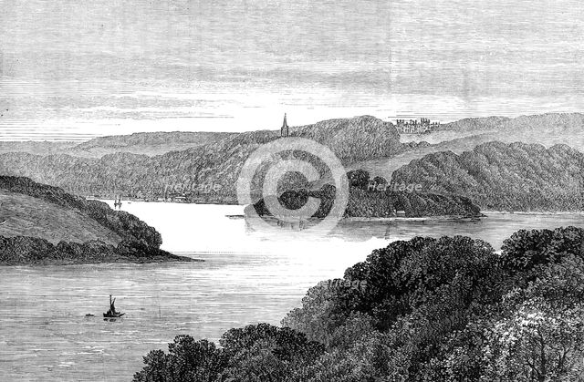The River Fal - Tregothnan in the distance, [Cornwall], 1880. Creator: Unknown.