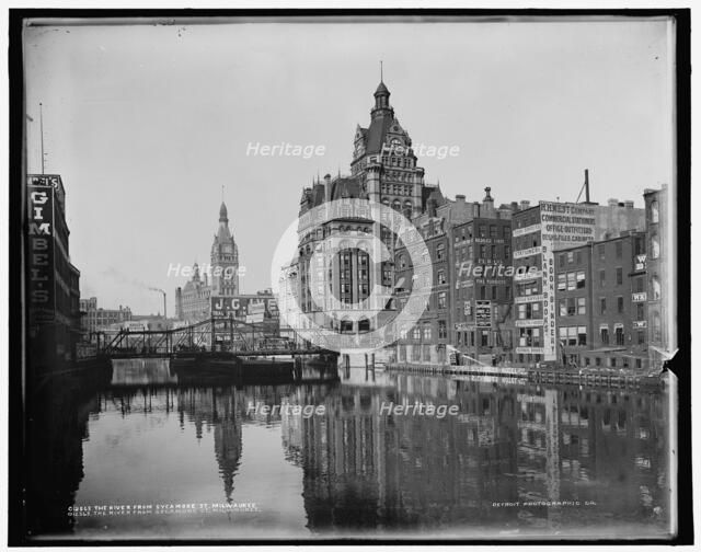 The River from Sycamore St., Milwaukee, c1901. Creator: Unknown.