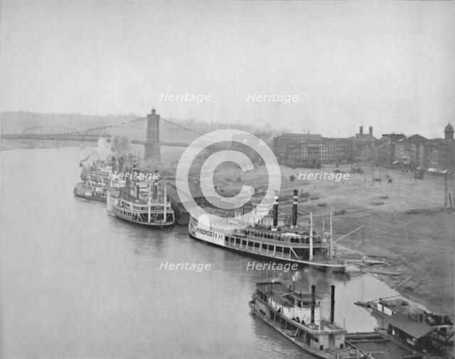 'The River Front at Cincinnati', 19th century. Artist: Unknown.