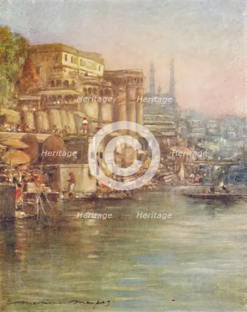 'The River Front, Benares', 1905. Artist: Mortimer Luddington Menpes.