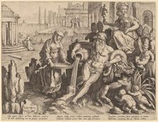 The River God Tiber with the Urn and the Vestal Tuccia. Creator: Theodoor Galle