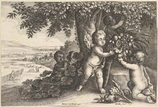 The River God and the Boys, 1625-77. Creator: Wenceslaus Hollar