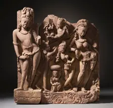 The River Goddess Ganga (Ganges) and Attendants, c.800. Creator: Unknown