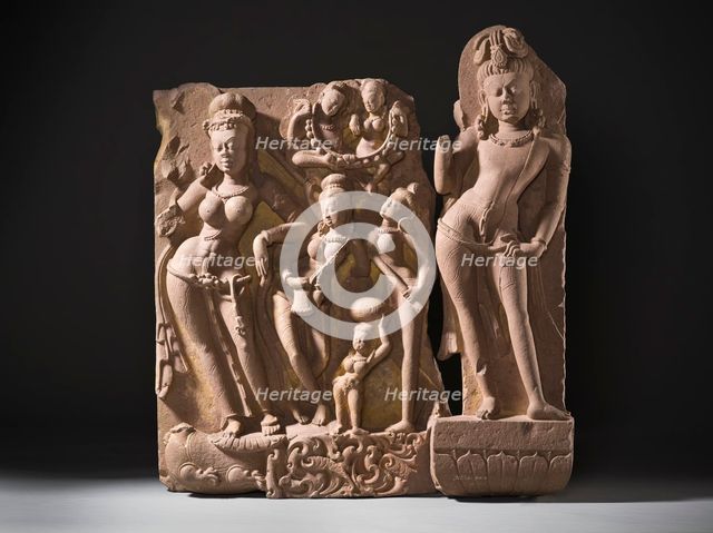 The River Goddess Yamuna and Attendants, c.800. Creator: Unknown.