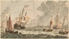 The River IJ at Amsterdam, 17th century. Creator: Workshop of Johann Teyler