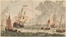 The River IJ at Amsterdam, 17th century. Creator: Workshop of Johann Teyler