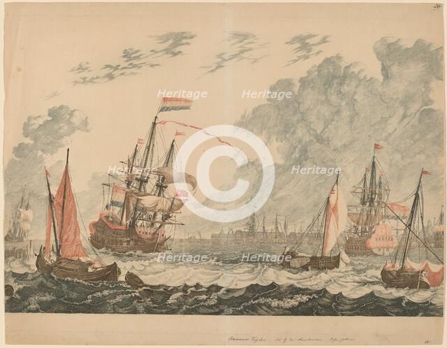 The River IJ at Amsterdam, 1680s/1690s. Creator: Workshop of Johann Teyler.