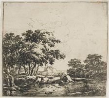 The River in the Forest, plate three from Set of Landscapes, 1640/51. Creator: Herman Naijwincx