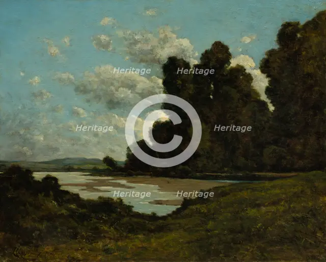 The River Loire at Nevers, 1901. Creator: Henri Joseph Harpignies (French, 1819-1916).