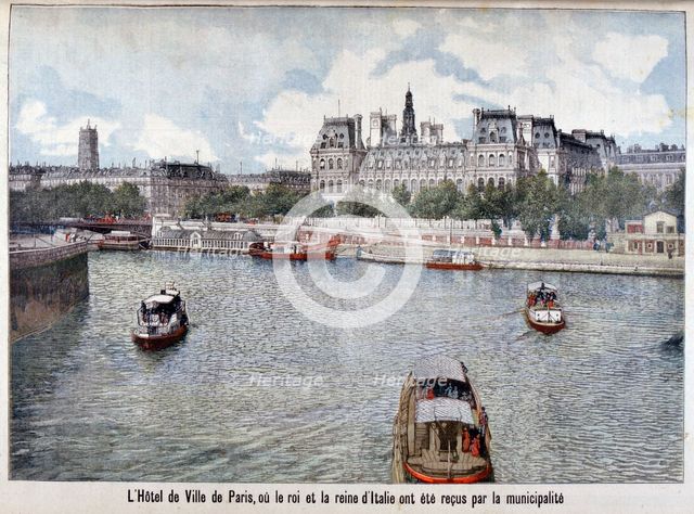 The River Seine and the Hotel de Ville, Paris, 1903. Artist: Unknown