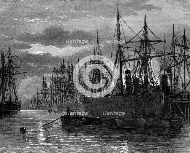 The River Thames, 19th century.Artist: W May