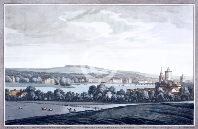 The River Thames at Battersea, London, 1795. Artist: Joseph Constantine Stadler