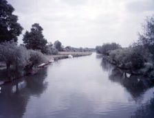 The River Thames at Newbridge, Oxfordshire, c1955. Creator: Arthur Charles Kirby Ware