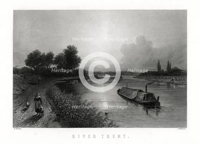 The River Trent, England, 1883.Artist: A Willmore