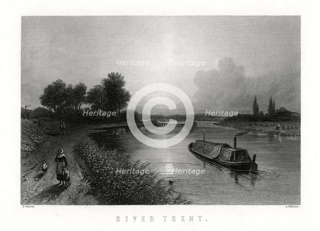 The River Trent, England, 1883.Artist: A Willmore