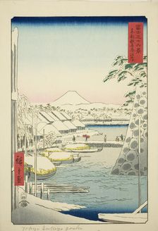 The Riverbank at Sukiya in the Eastern Capital (Toto Sukiyagashi), from the series "Thirty...,1858. Creator: Ando Hiroshige
