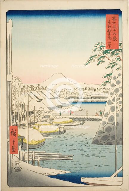 The Riverbank at Sukiya in the Eastern Capital (Toto Sukiyagashi), from the series "Thirty..., 1858. Creator: Ando Hiroshige.