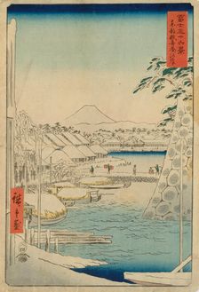 The Riverbank at Sukiya in the Eastern Capital (From the series 36 Views of Mount Fuji), 1858. Creator: Ando Hiroshige
