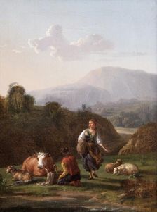 The Riverbank: Landscape with Figures and Cattle 17th century. Artist: Karel Du Jardin