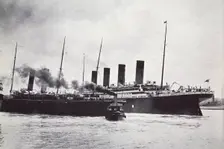 The RMS Titanic leaving Southampton, 10 April 1912. Creator: Unknown