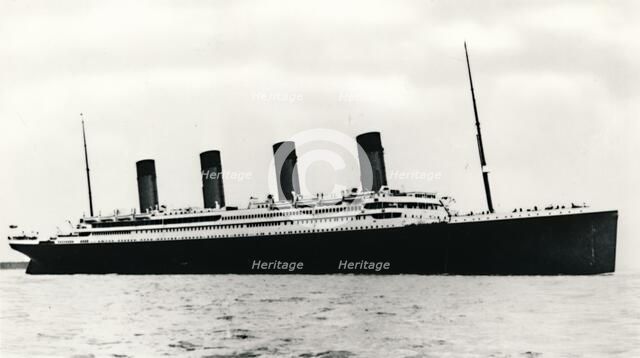 The RMS 'Titanic' leaving Southampton, 10 April 1912. Creator: Unknown.