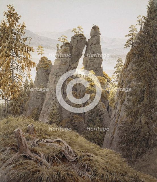 The Rock Gates in Neurathen, between 1826 and 1828.  Creator: Friedrich, Caspar David (1774-1840).